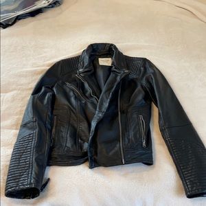 Abercrombie black faux leather jacket